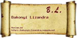 Bakonyi Lizandra névjegykártya